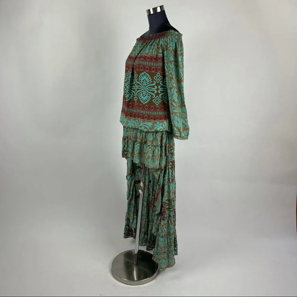 Off Shoulder High Low Smocked Dress - Picture 2 of 8